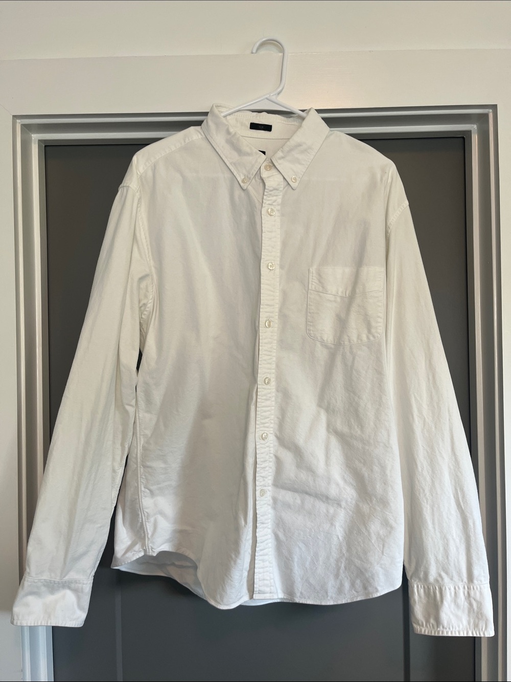 Classic White Button-Down Men's Shirt